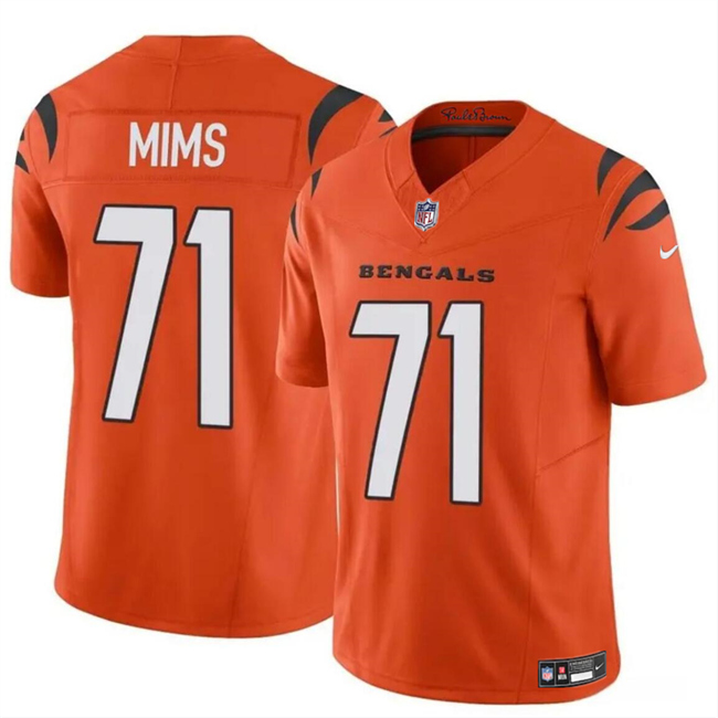Men's Cincinnati Bengals #71 Amarius Mims Orange 2024 Draft F.U.S.E Vapor Untouchable Limited Stitched Jersey